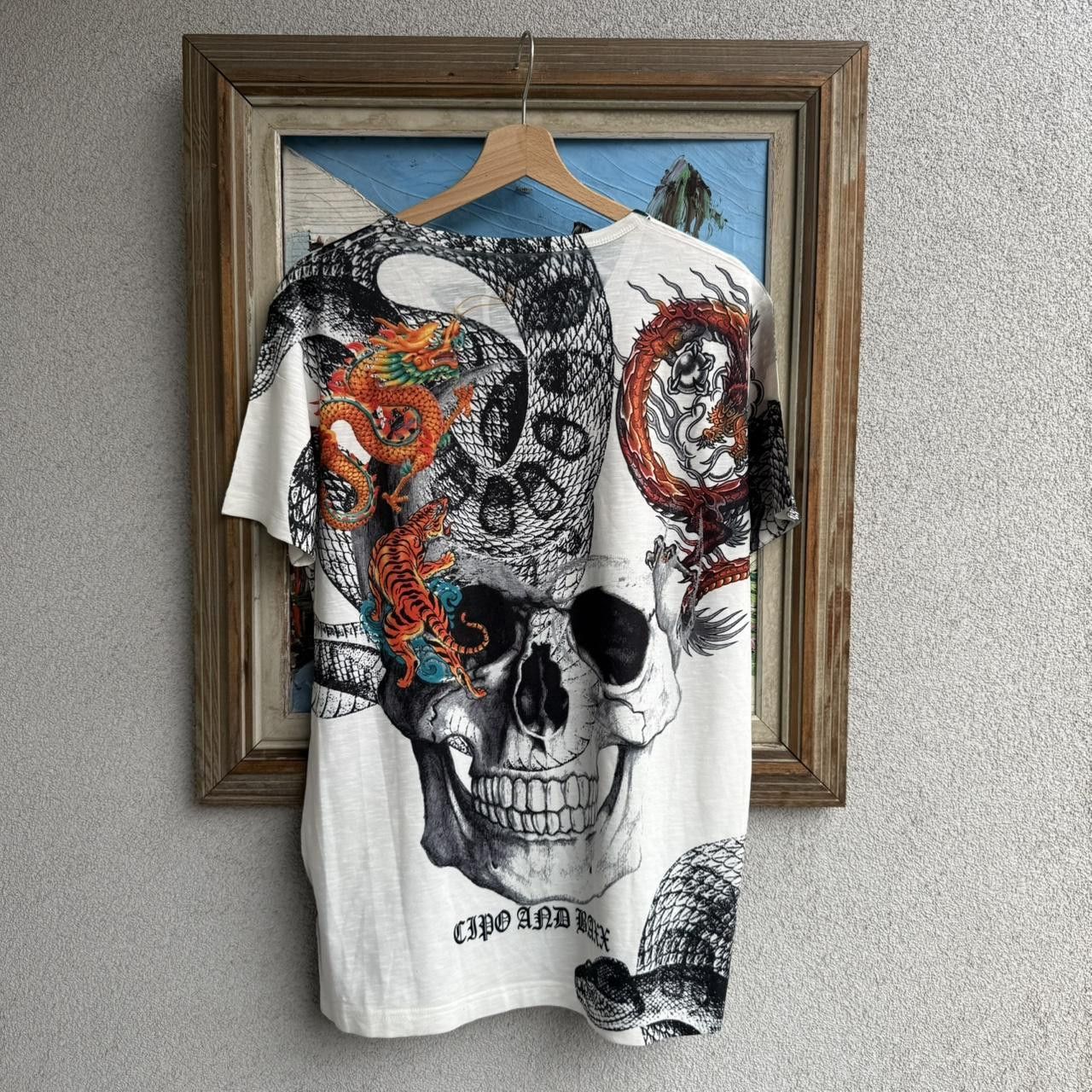 Vintage Cipo & Baxx white tiger skull dragon graphic Size US L / EU 52-54 / 3 - 2 Thumbnail