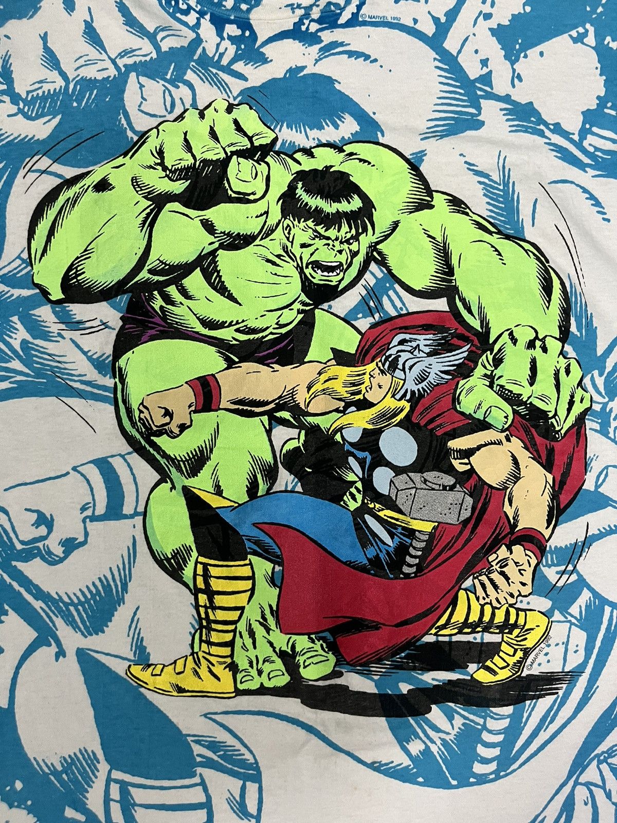 Band Tees Vintage Hulk VS Thor AOP 90s (1992) t shirt Size US L / EU 52-54 / 3 - 4 Thumbnail
