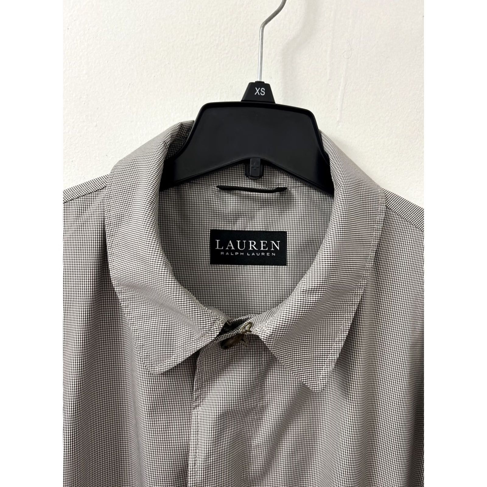 Ralph Lauren VINTAGE Lauren Ralph Lauren Trench Coat Mens 46R Gray Houndstooth Polyester Rain Jacket Size US S / EU 44-46 / 1 - 4 Thumbnail