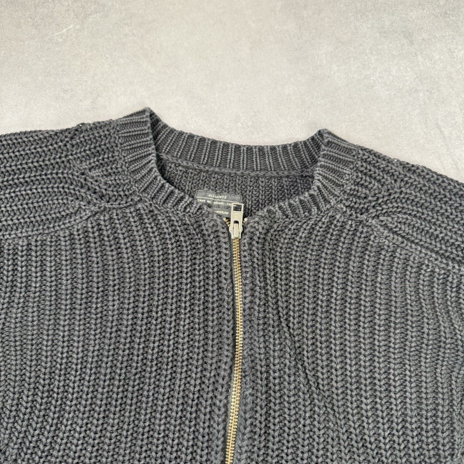 Allsaints Vintage Allsaints Knit Cotton Moat Bomber Jacket Size M Size US M / EU 48-50 / 2 - 5 Thumbnail