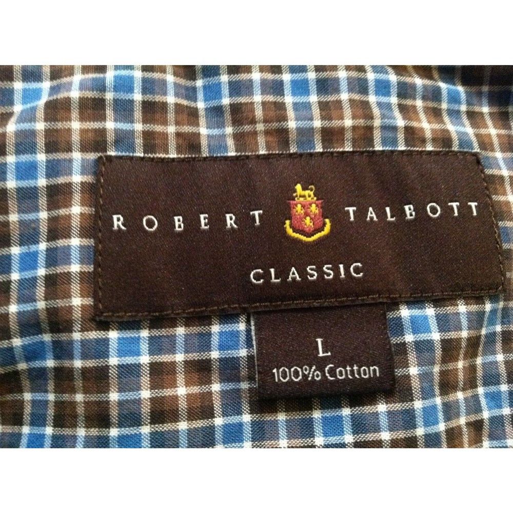 Robert Talbott ROBERT TALBOTT MEN'S BLUE/BROWN 100%COTTON CASUAL SHIRT L Size US L / EU 52-54 / 3 - 6 Thumbnail