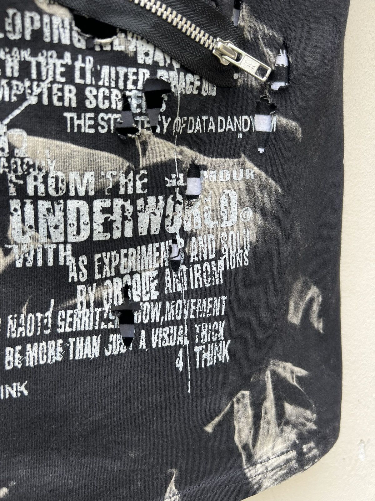 Japanese Brand H. Anarchism For Plus H. Naoto Rips Distress Bondage t Shirt Size US XS / EU 42 / 0 - 12 Thumbnail