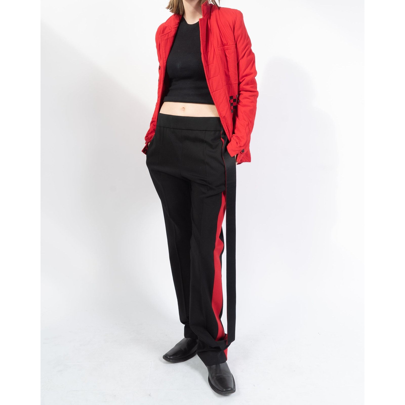 Haider Ackermann FW19 Embroidered Jacket in Red Cotton Jersey Size S / US 4 / IT 40 - 2 Thumbnail