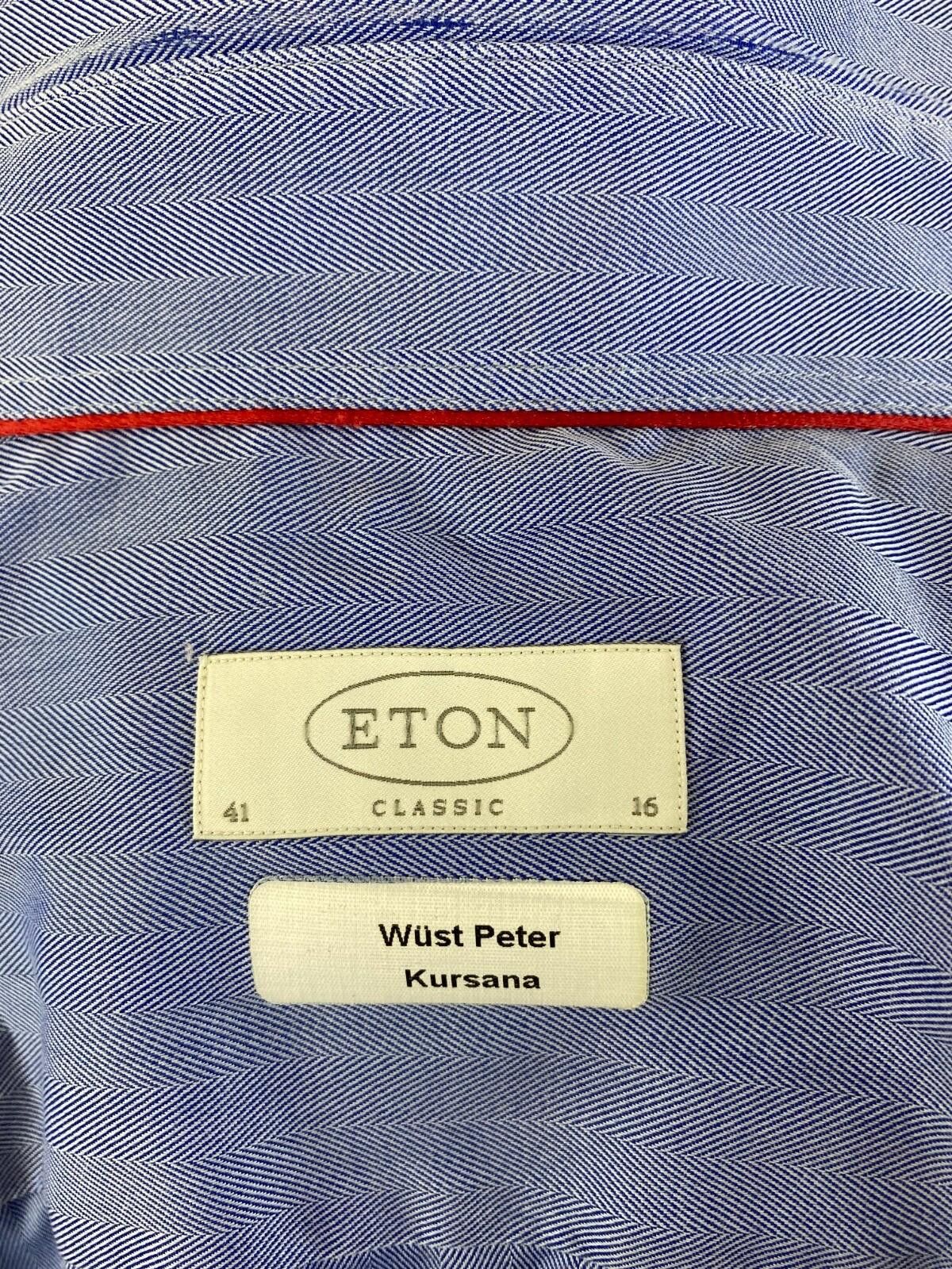 Eton ETON Classic Fit Blue Button Down Dress Shirt Size 41 / 16 Size US M / EU 48-50 / 2 - 12 Thumbnail
