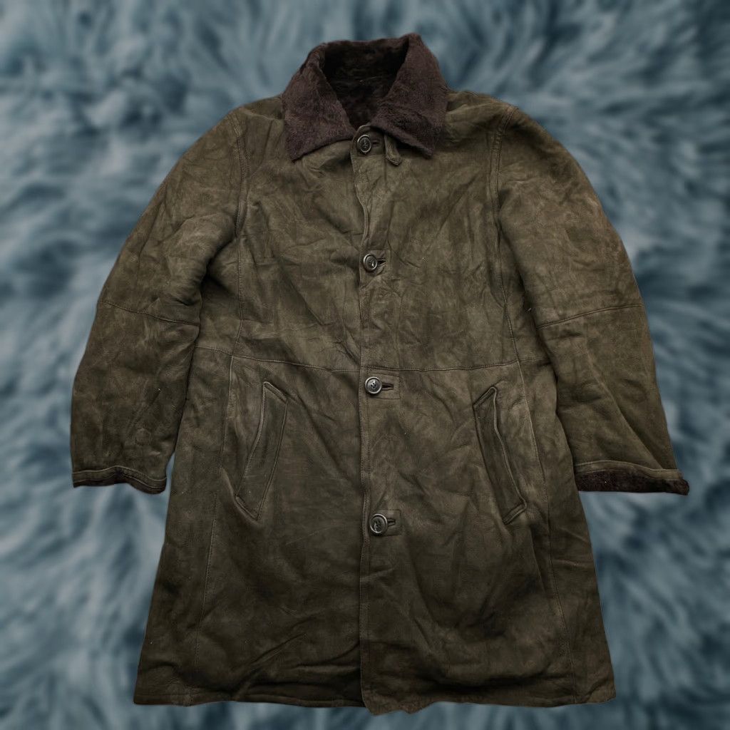 Vintage Metropolitan View Original Shearling Coat Mens L Brown Leather Italy Coat Overcoat Men Regular Large Size US L / EU 52-54 / 3 - 1 Thumbnail