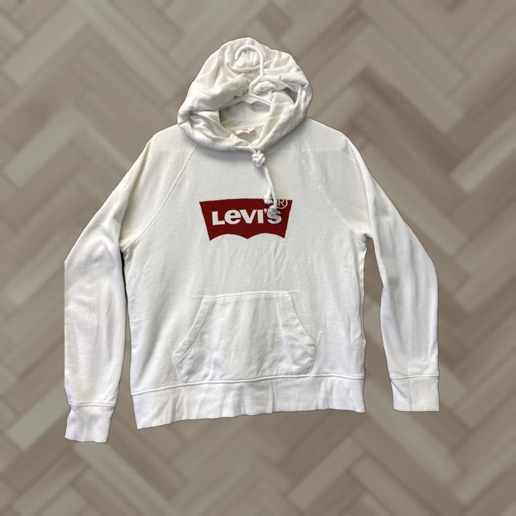 Levi's VINTAGE LEVI'S Graphic Hoodie Jumper White Cotton Jersey Regular Womens Medium Grey /100-33 Size M / US 6-8 / IT 42-44 - 1 Thumbnail