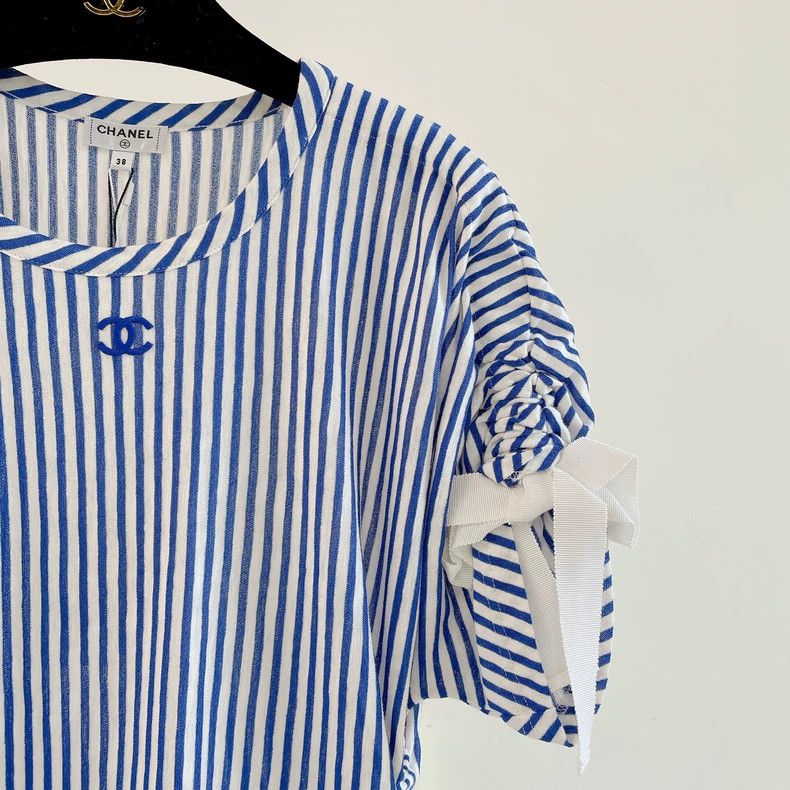 Chanel Chanel Blue and white striped knitted dress 2504-Nextarrow Size XS / US 0-2 / IT 36-38 - 3 Thumbnail