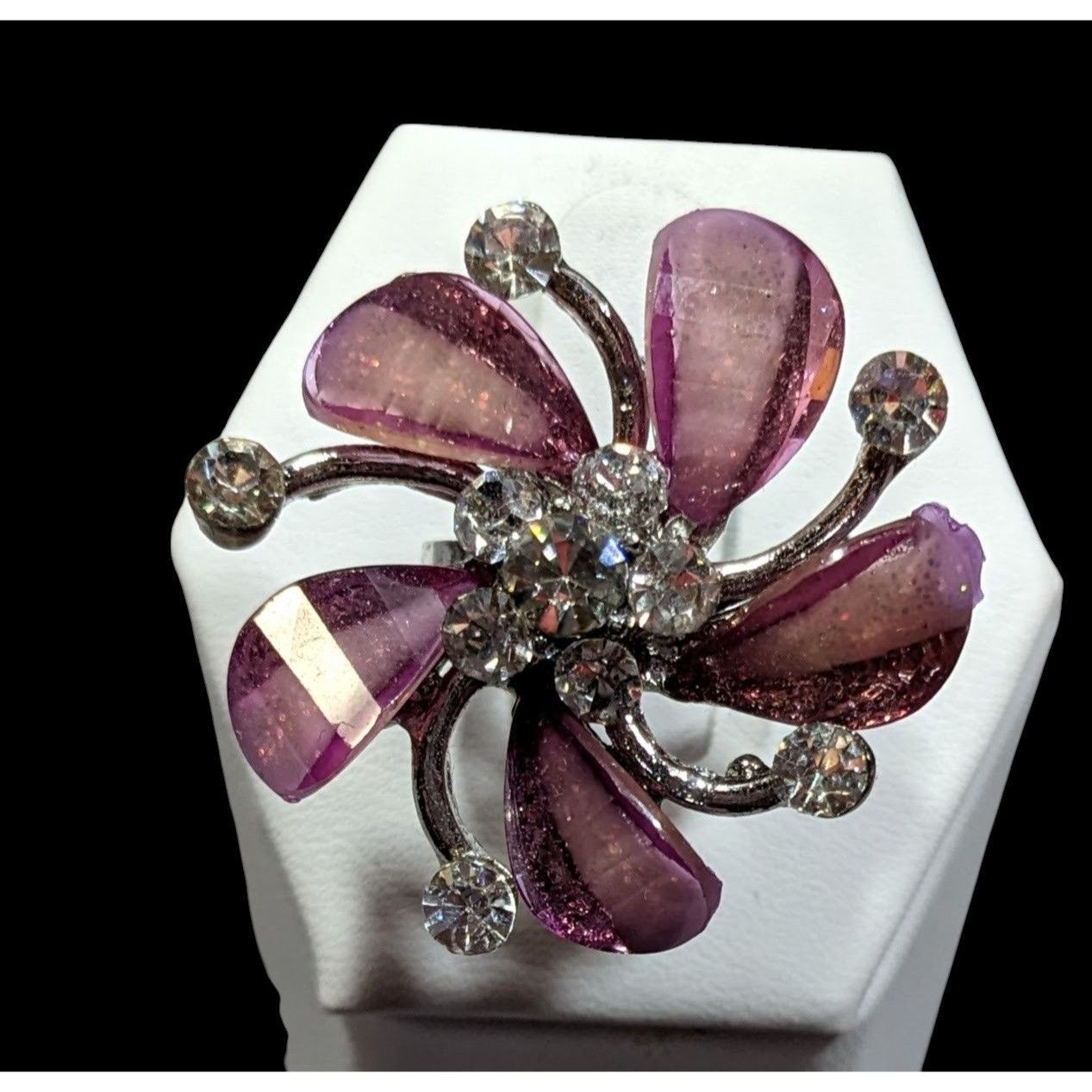 Other Whimsical Fairycore Purple And Silver Tone Ring Adjustable S Size ONE SIZE - 2 Thumbnail
