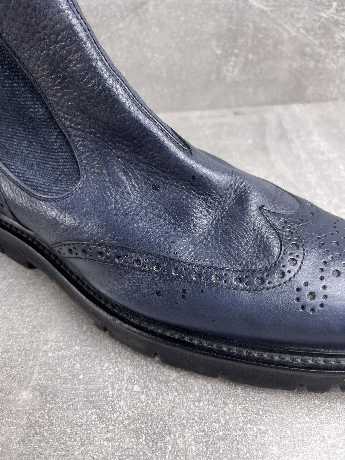 Neil Barrett Neil Barrett BluBarrett Navy Blue Leather Chelsea Boots Size US 7 / EU 40 - 10 Thumbnail