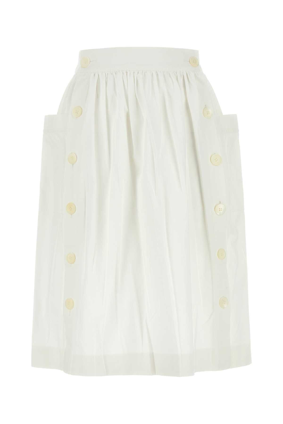 Prada White Gabardine Skirt Size 26" / US 2 / IT 38 - 1 Thumbnail