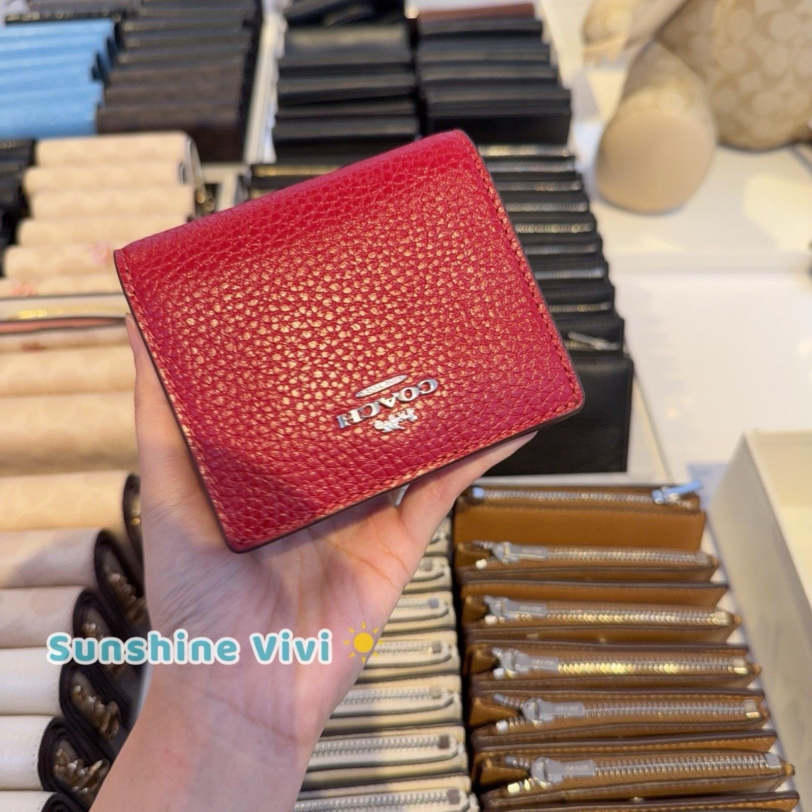 Coach NWT Coach Snap Wallet leather CBO77 SV/DARK CARDINAL Size ONE SIZE - 1 Thumbnail