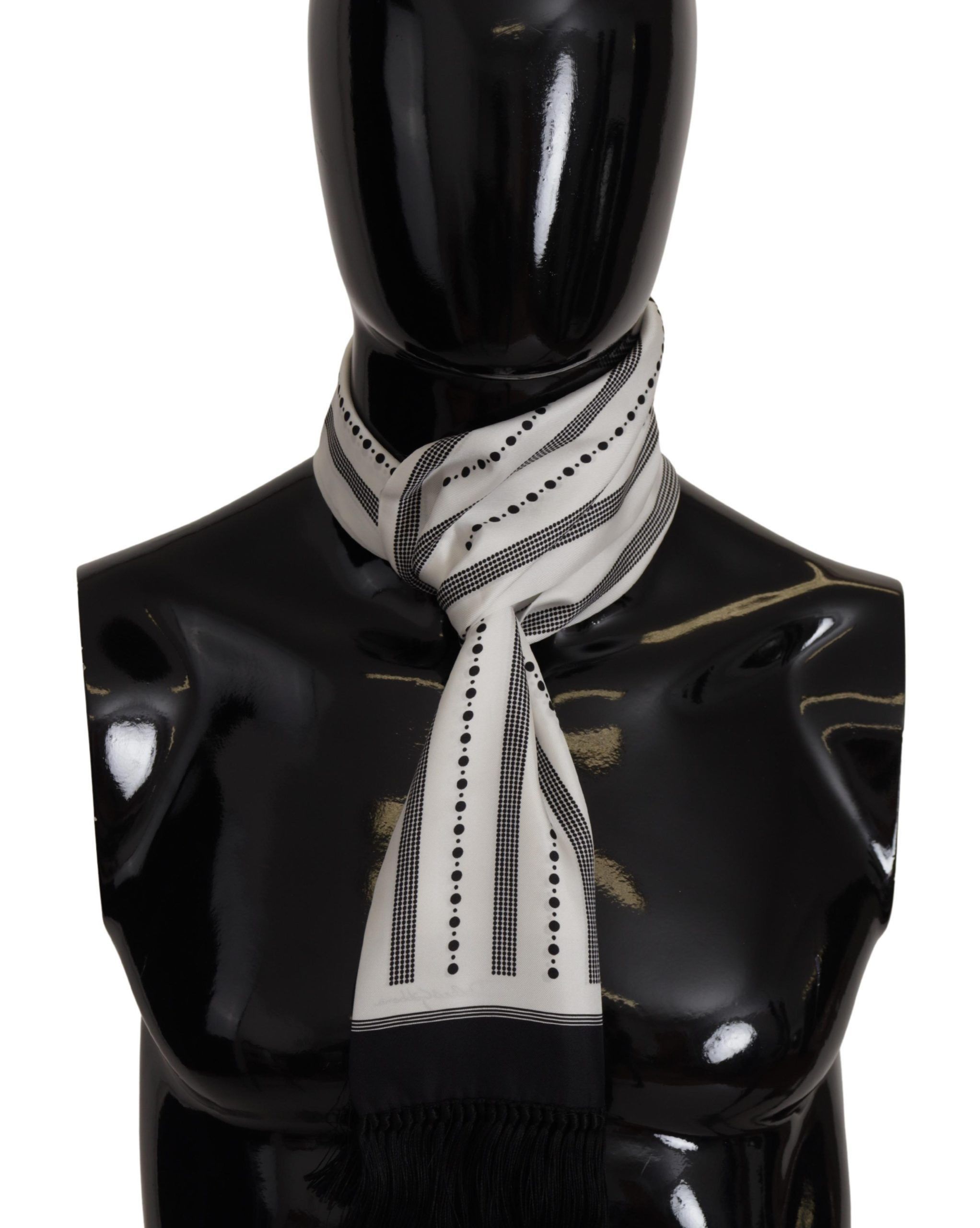 Dolce & Gabbana Elegant Monochrome Silk Men's Men's Scarf Size ONE SIZE - 1 Thumbnail