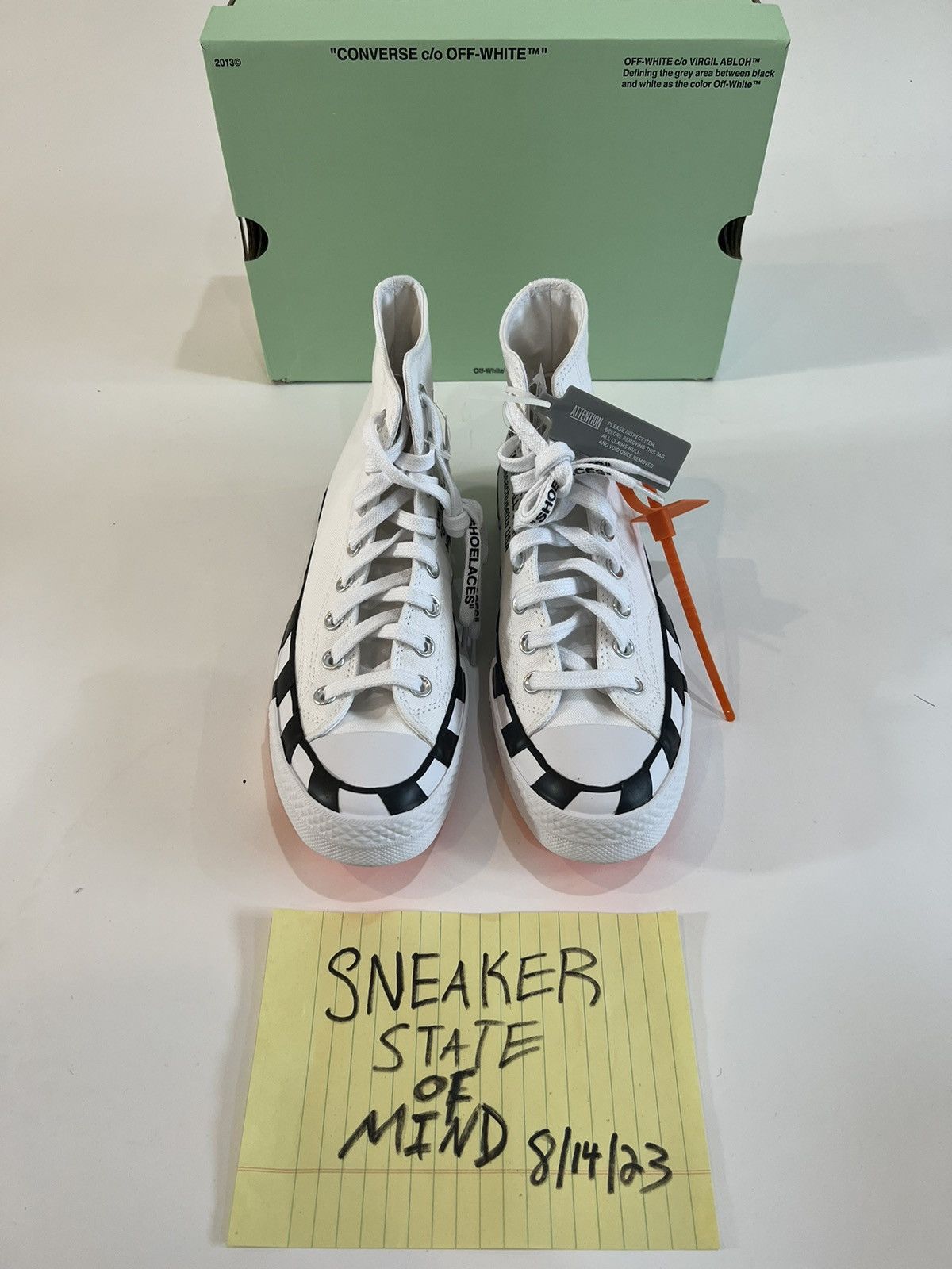 Converse × Off-White NEW OFF-WHITE x Chuck Taylor 70 Hi White 2018 Size 6.5 Size US 6.5 / EU 39-40 - 4 Thumbnail