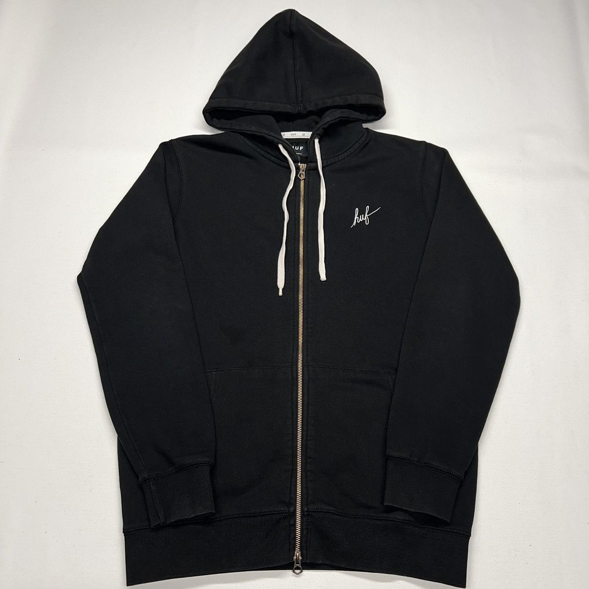 Huf Huf Sweatshirt Hoodie Black Full Zip Logo Embroidered Skate Size US M / EU 48-50 / 2 - 1 Thumbnail