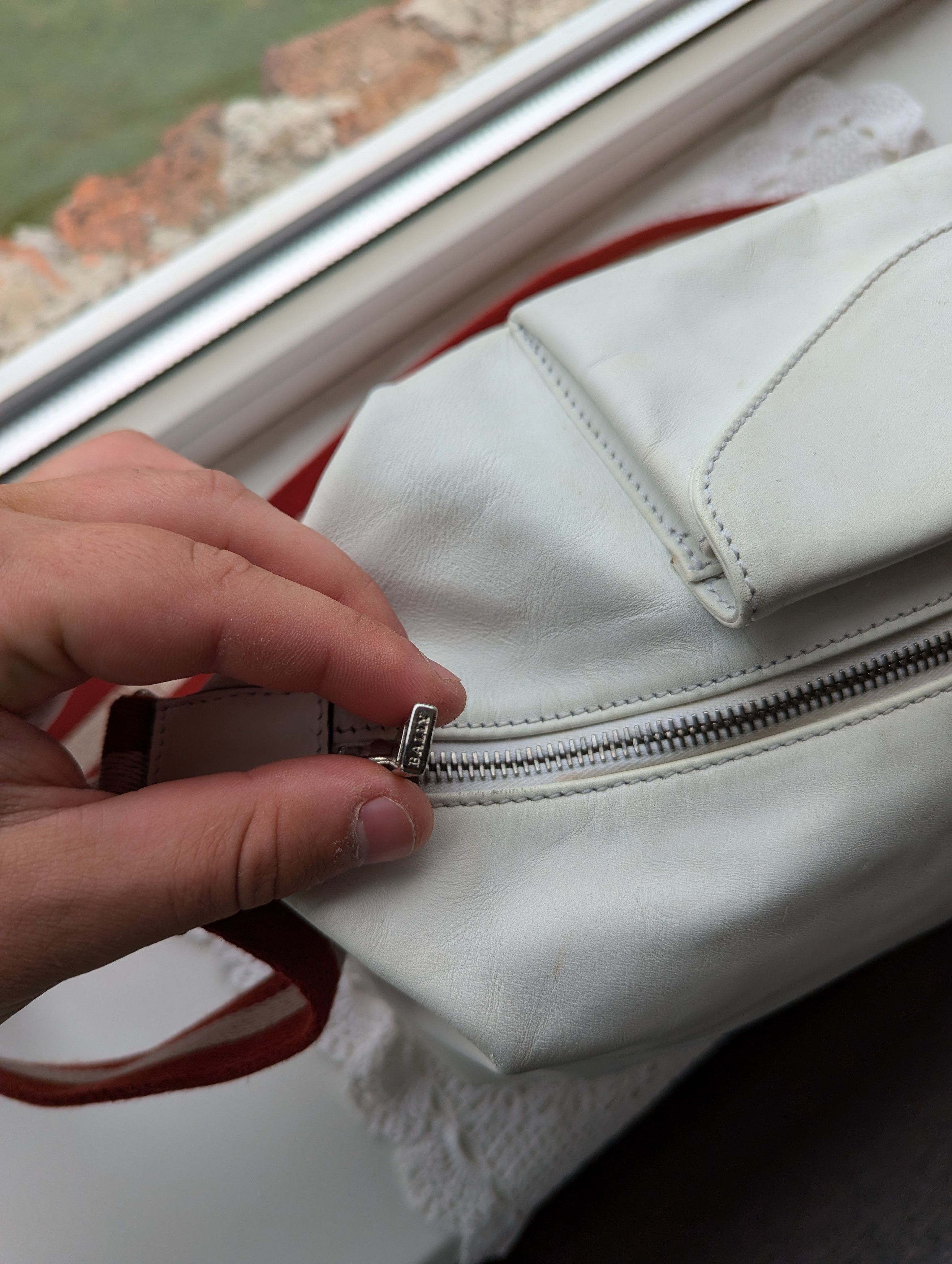 Bally × Vintage Bally White Leather Web Strap 2 Way Bag Shoulder Size ONE SIZE - 14 Thumbnail