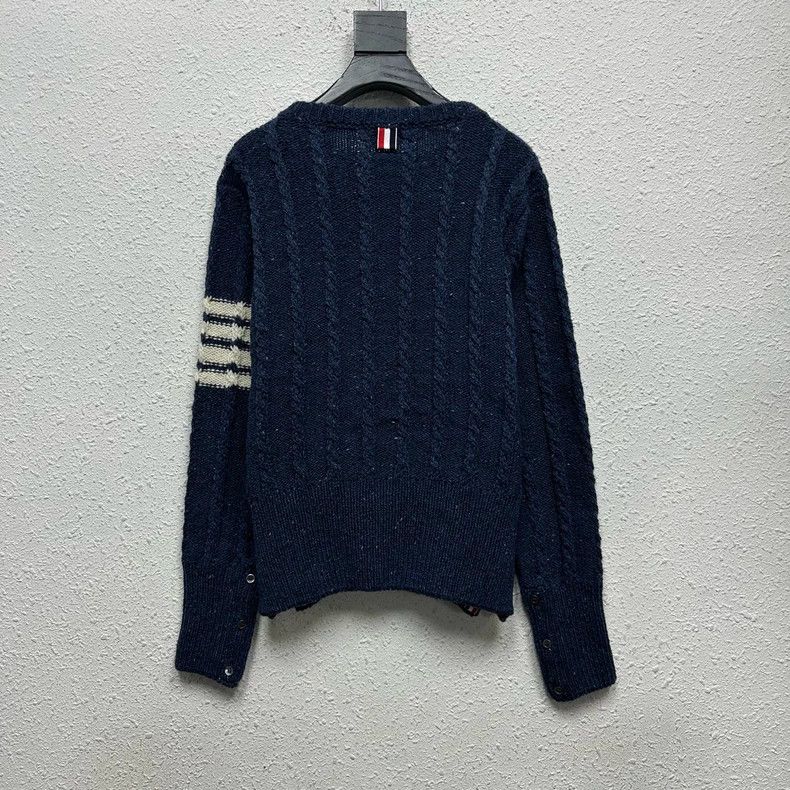 Thom Browne Thom browne SS23 classic four-striped thick knitted blue ro Size US L / EU 52-54 / 3 - 2 Thumbnail