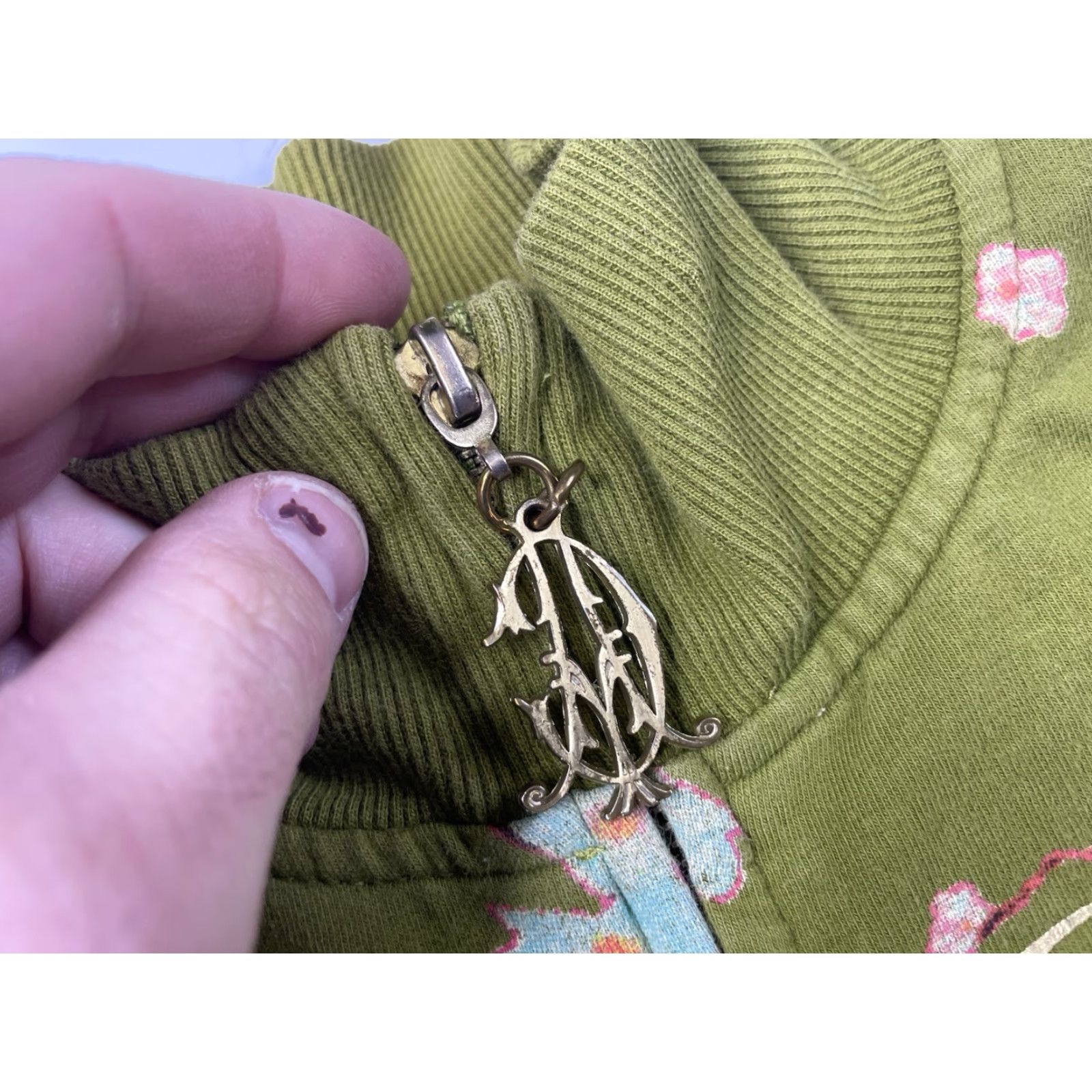 Vintage VINTAGE Christian Audigier Sweatshirt Full Zip Women S Green Jewel Accents 90s Activewear Size S / US 4 / IT 40 - 5 Thumbnail
