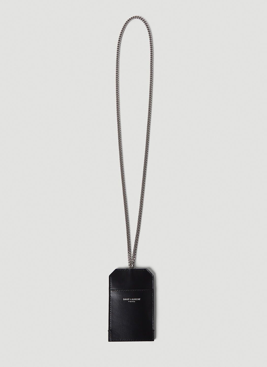 Saint Laurent Paris SAINT LAURENT black leather curb card holder + keyring q Size ONE SIZE - 2 Thumbnail