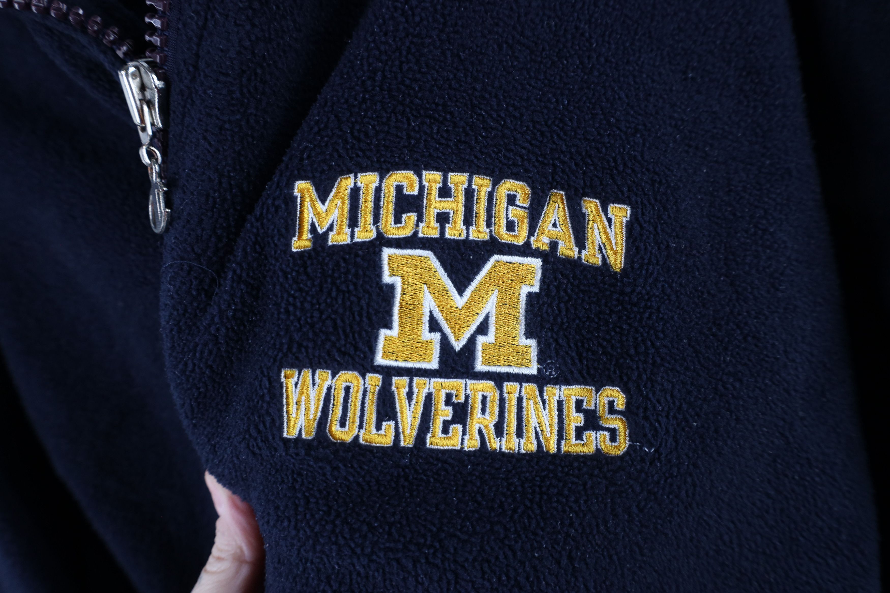 Champion × Vintage Vintage 90s Champion University of Michigan Half Zip Sweater Size US L / EU 52-54 / 3 - 4 Thumbnail