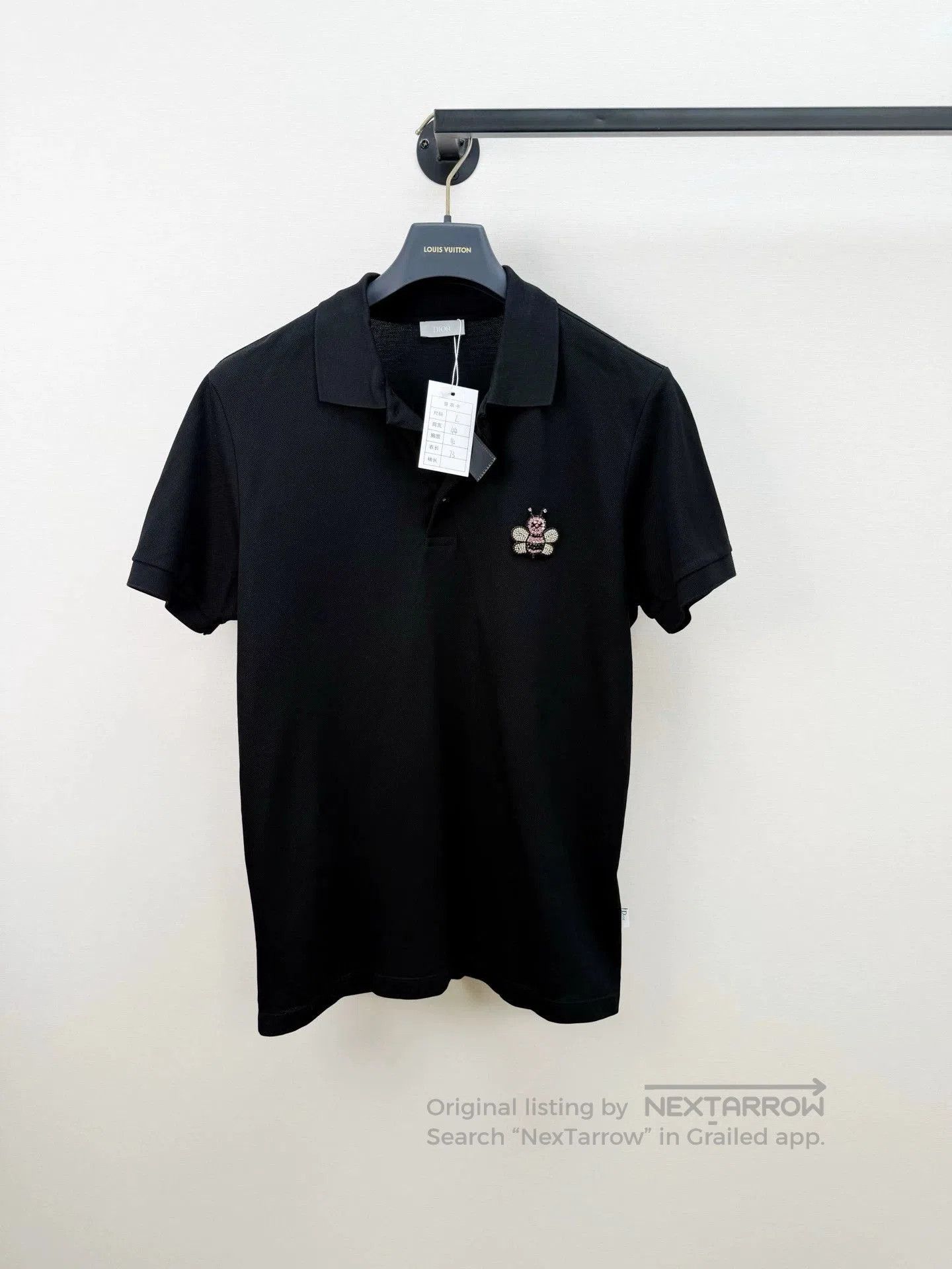 Dior Dior Homme SS06 Black Polo Shirt Rhinestones in size S | Grailed