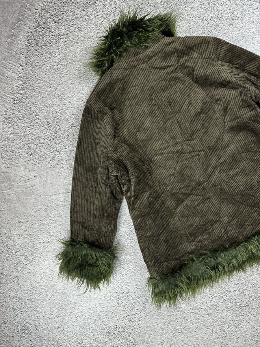 If Six Was Nine Crazy Fur Fuzzy Faux Corduroy Opium Jacket Gothic Coat Y2K Size L / US 10 / IT 46 - 7 Thumbnail