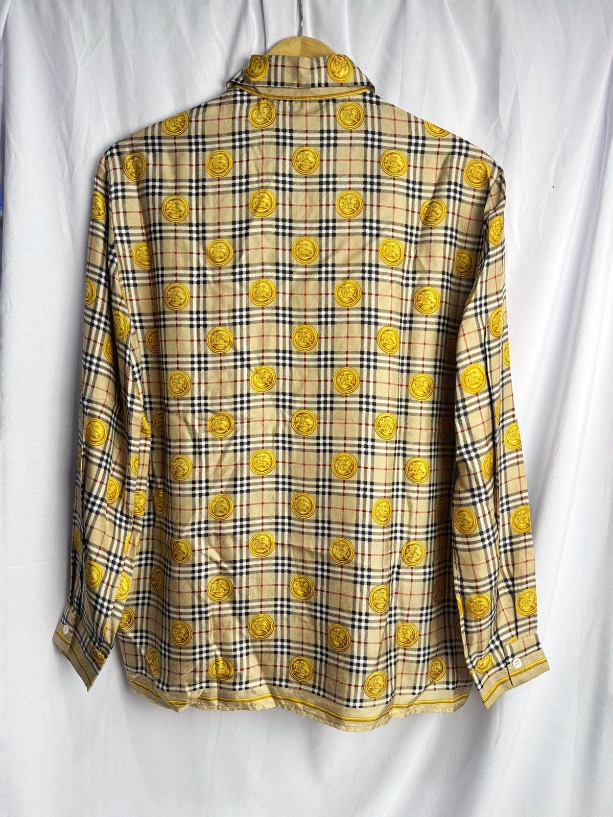 Burberry Burberry 100% Silk Coin Button Shirt Unisex Size US M / EU 48-50 / 2 - 2 Thumbnail