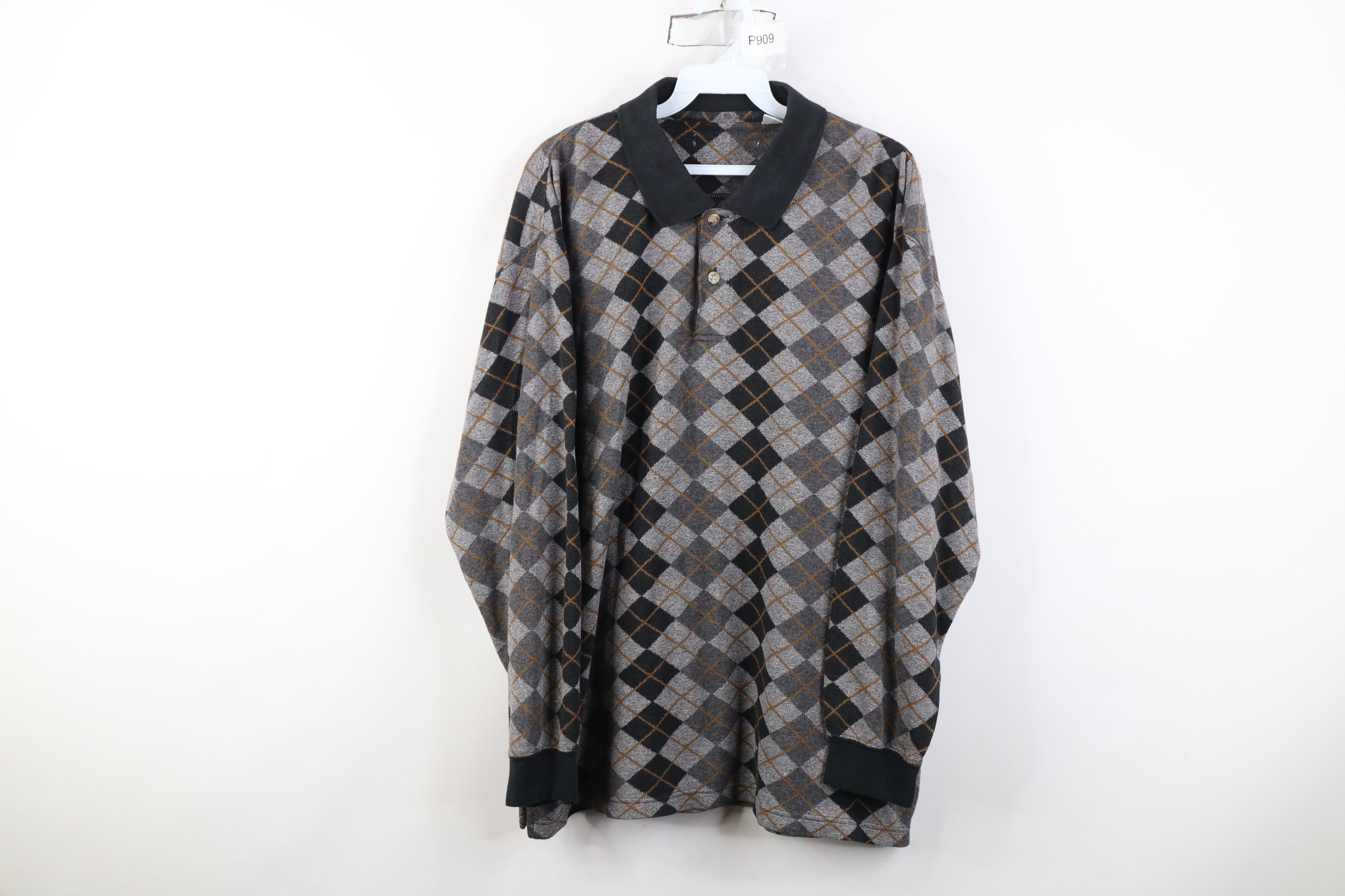 Vintage Vintage 90s Streetwear Knit Long Sleeve Golf Polo Shirt Size US XL / EU 56 / 4 - 1 Thumbnail