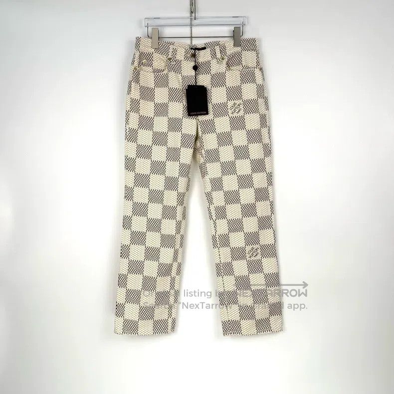 Louis Vuitton Louis Vuitton Beige Checkerboard Leather Label Pants Size US 40 / EU 56 - 3 Thumbnail