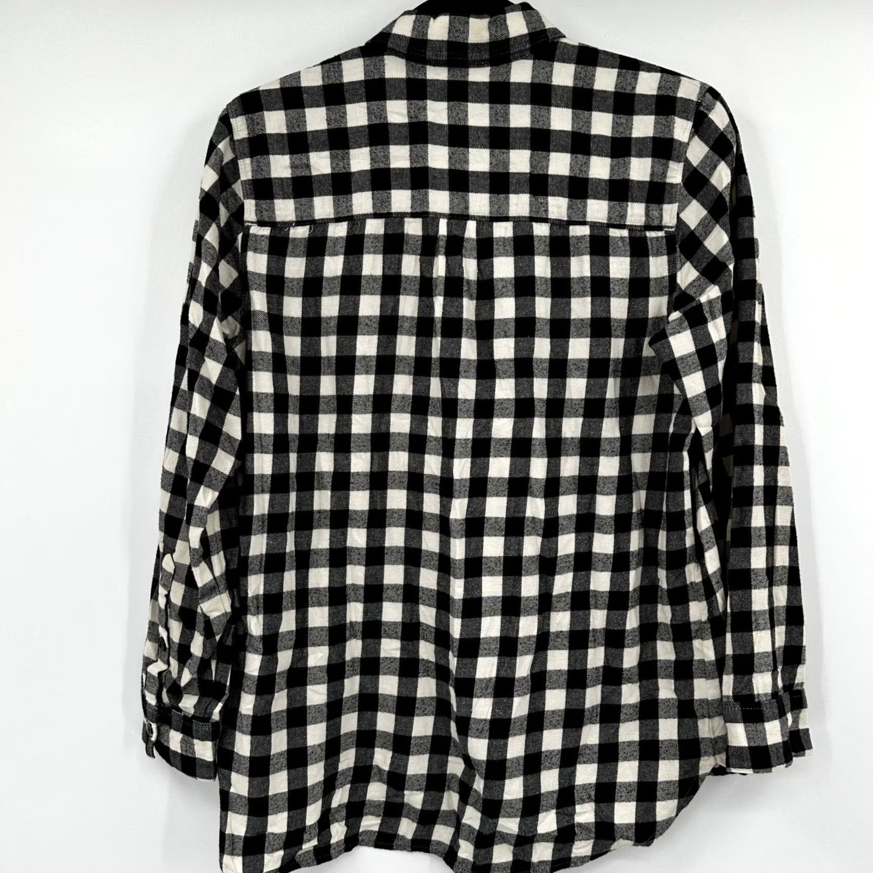Madewell Madewell Buffalo Check Flannel Button Down Shirt Womens M Black White Multicolor Button Up Casual Workwear Checkered Cabin 90s? Size M / US 6-8 / IT 42-44 - 5 Thumbnail