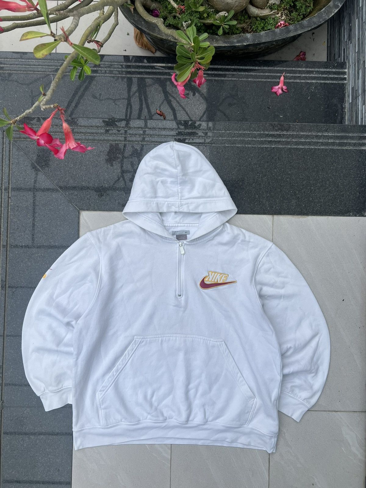 Nike × Vintage 90s Nike Retro Logo Vintage Y2K Oversized 1/4 Zip Hoodie Size US L / EU 52-54 / 3 - 1 Thumbnail