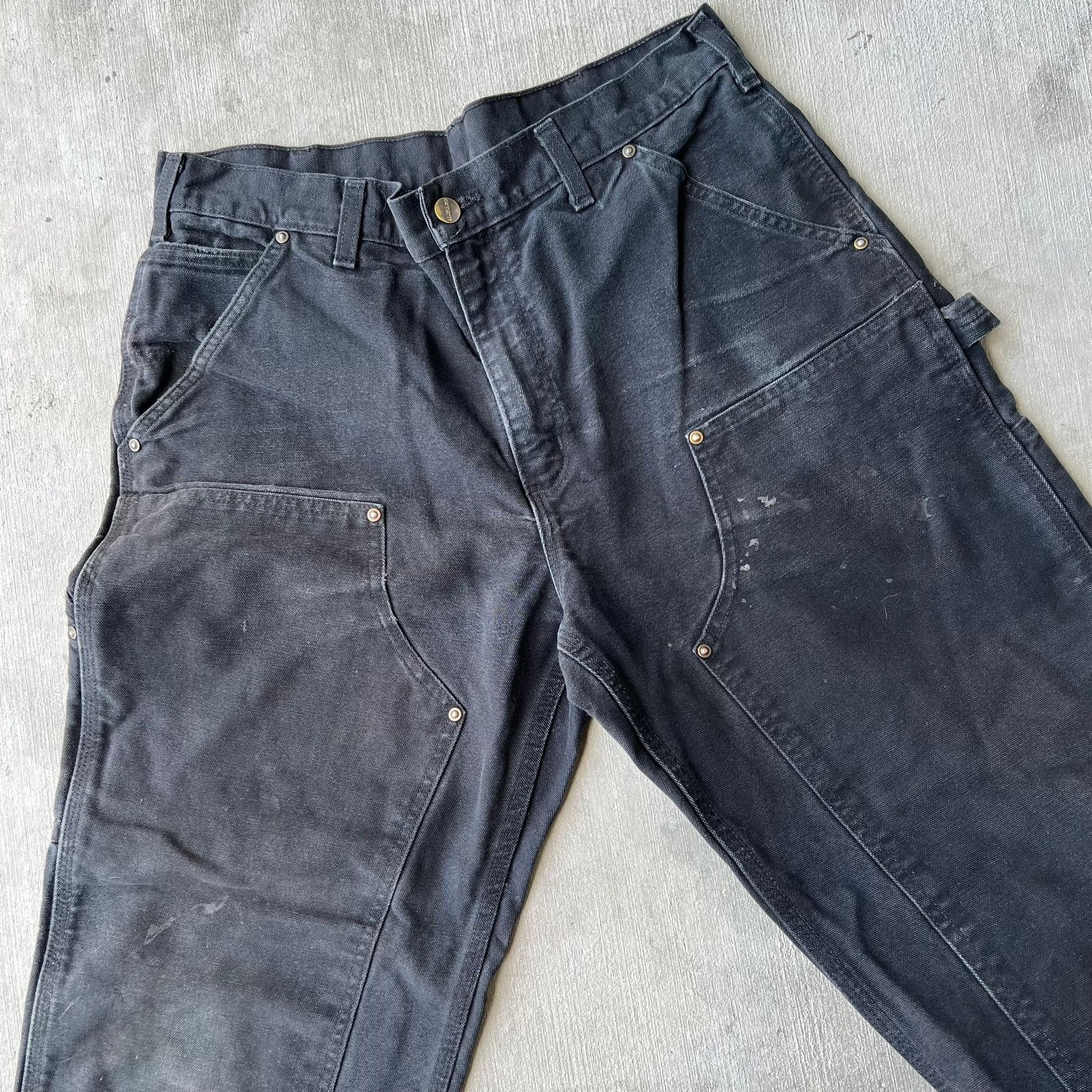 Carhartt Vintage Y2K Carhartt black double knee work carpenter pants Size US 33 - 7 Thumbnail