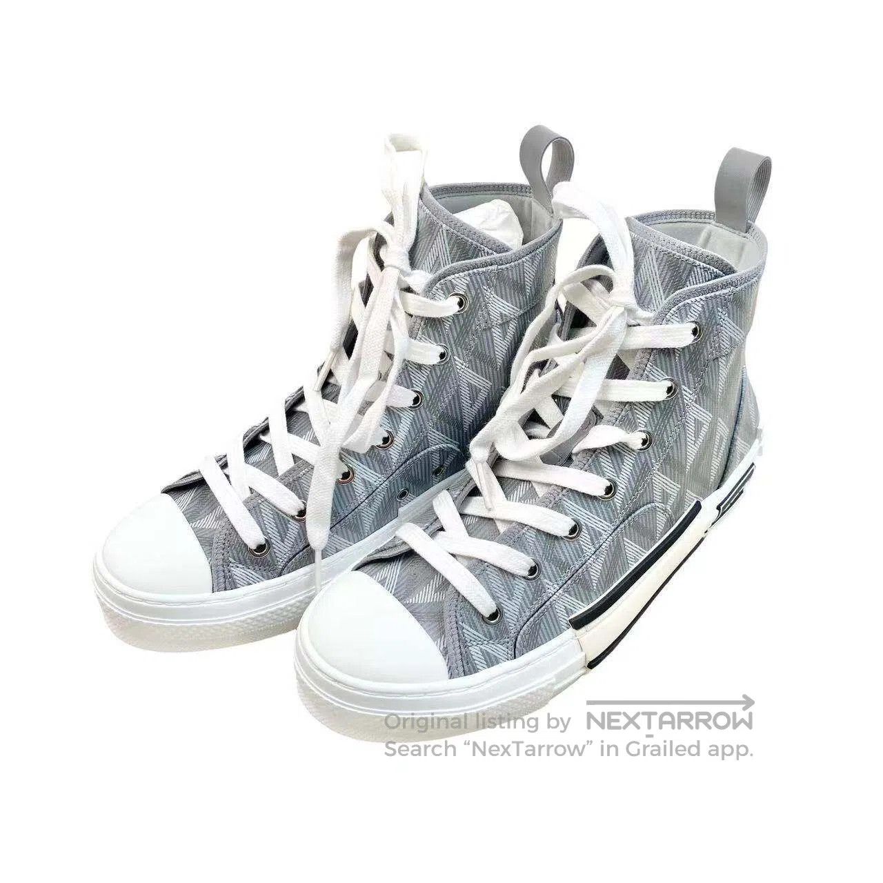 Dior Dior B23 leather brand logo diamond checkered high-top can Size US 7.5 / IT 37.5 - 1 Thumbnail