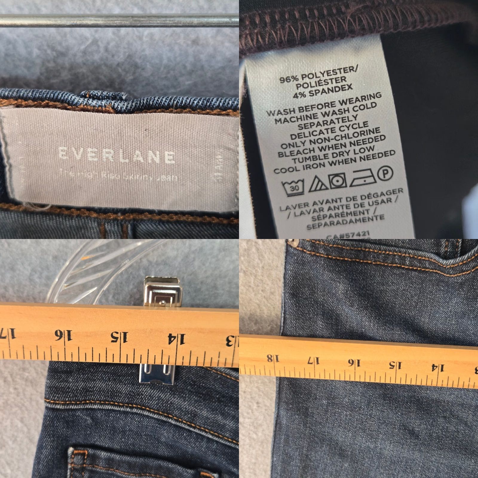 Everlane Everlane Skinny Jeans Womens Blue Denim Stretch High Rise Medium Wash 5-Pockets Jeans Size 32" / US 10 / IT 46 - 9 Thumbnail