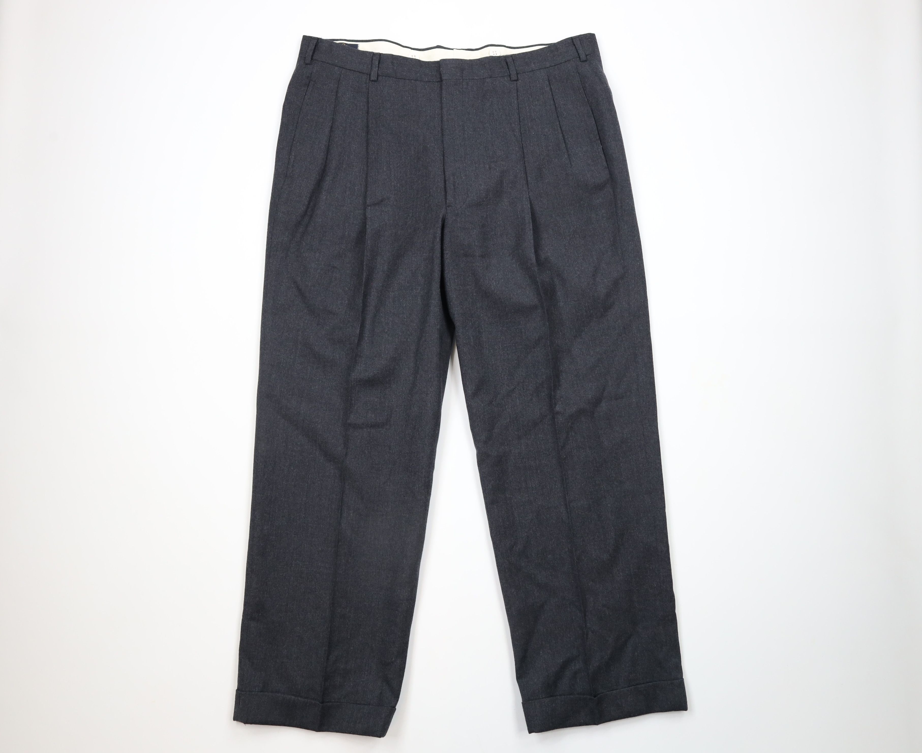 Brooks Brothers × Vintage Vintage 70s Brooks Brothers Cuffed Wide Leg Pants USA Size US 38 / EU 54 - 1 Thumbnail