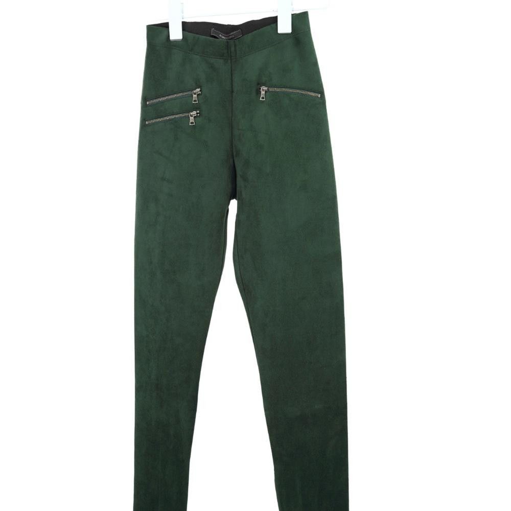 Bcbgmaxazria NWT BCBG Max Azria Green Suede Zipper Pants Size 26" / US 2 / IT 38 - 6 Thumbnail