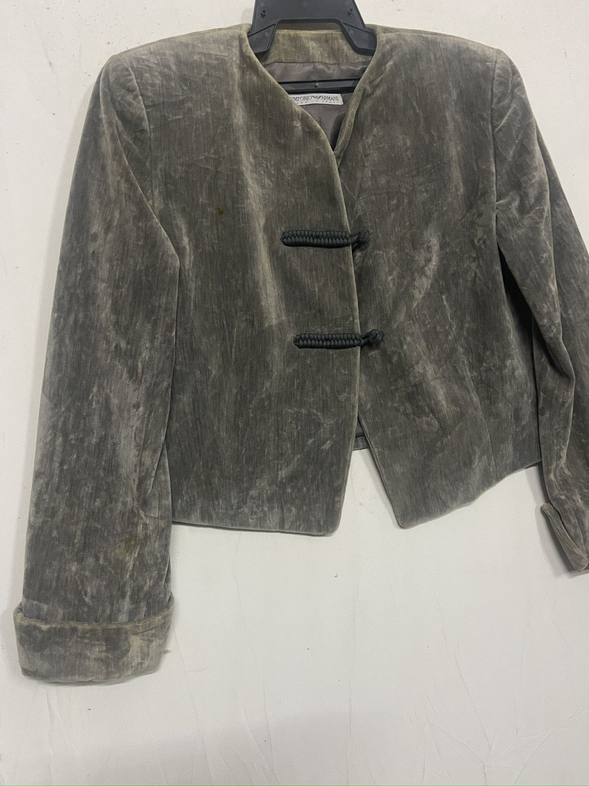 Emporio Armani Emporio Armani velvet jacket with a mandarin collar n button Size L / US 10 / IT 46 - 5 Thumbnail