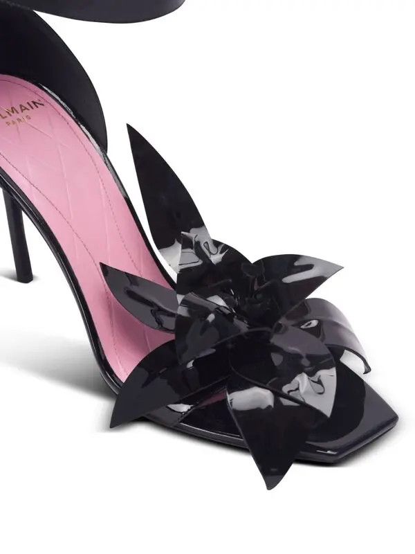 Balmain o1s1wg110925 Ruby 95mm Leather Sandals in Black Size US 10 / IT 40 - 5 Thumbnail