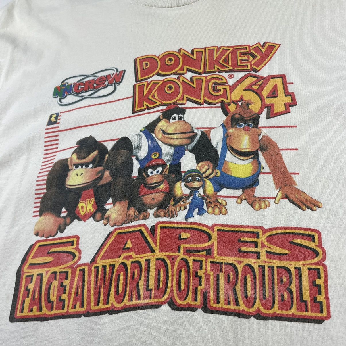 Nintendo × Vintage Vintage 90’s Nintendo 64 Donkey Kong Crew 5 Apes T-Shirt L Size US L / EU 52-54 / 3 - 3 Thumbnail