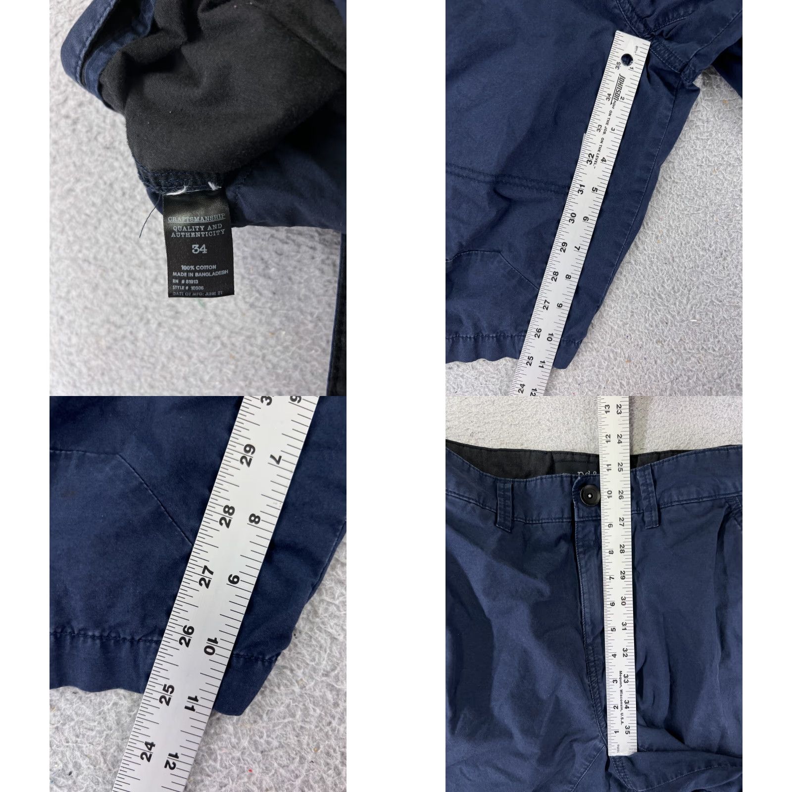 PD&C PD&C Shorts Men's 34 Blue Cargo 100% Cotton Twill Hiking Camping Easy Care Pockets Cargo Shorts - Regular Fit, Readable Details Size US 34 / EU 50 - 8 Thumbnail