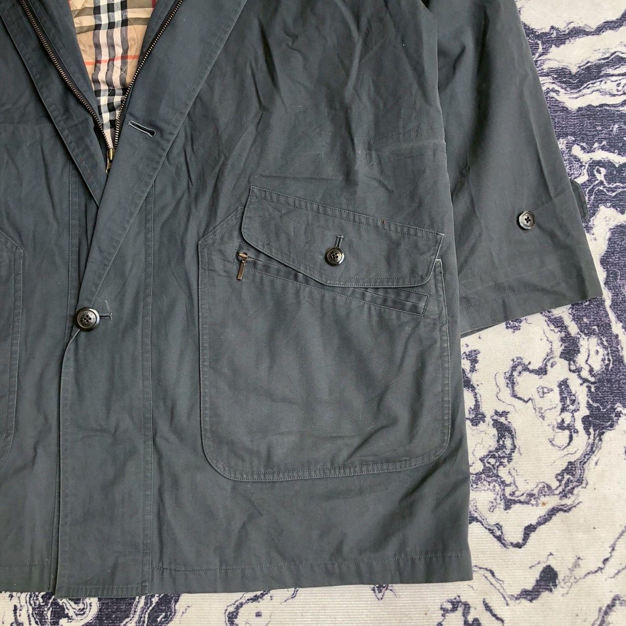 Burberry Vintage 90s Burberrys Nova Check Lined Hooded Coat Size US XL / EU 56 / 4 - 6 Thumbnail