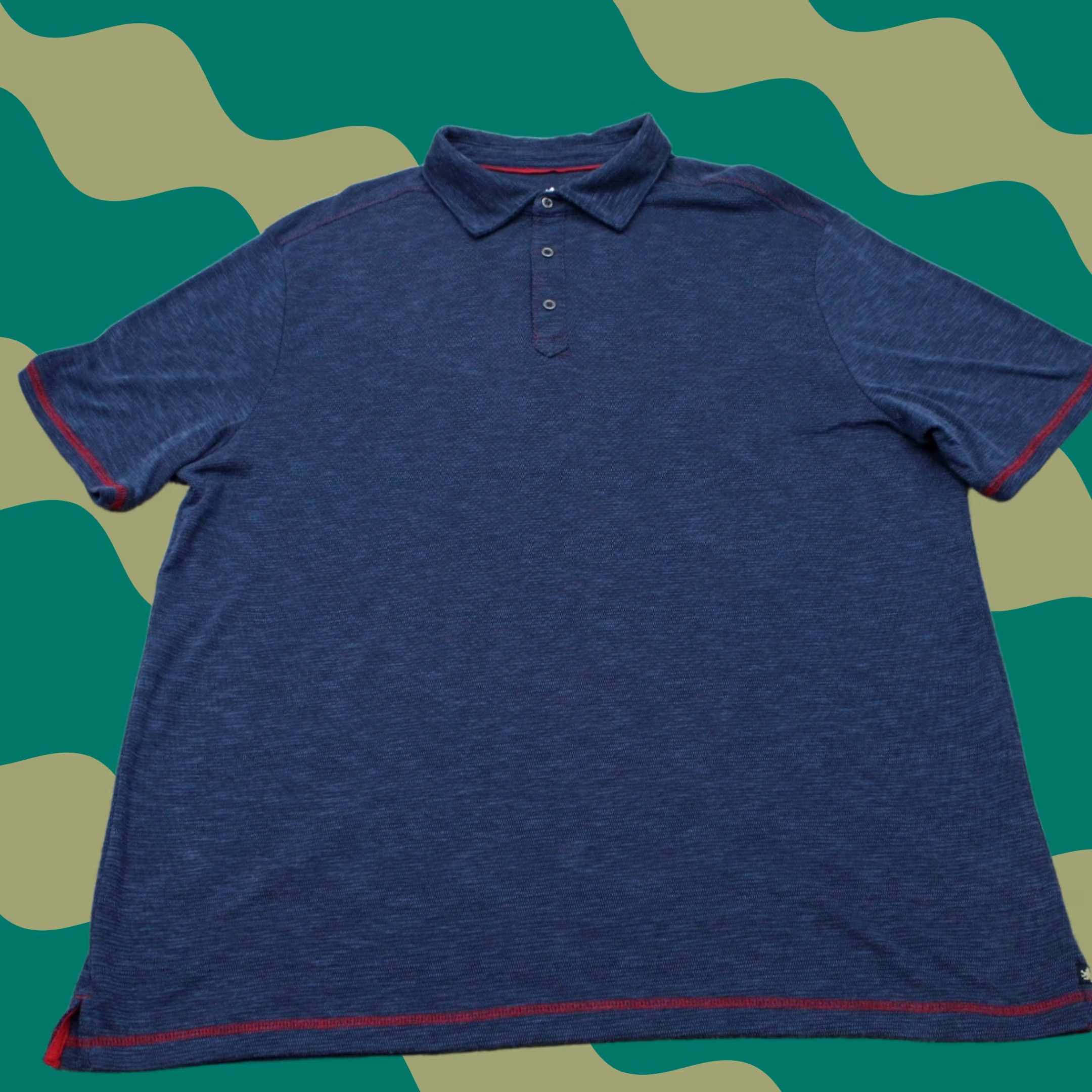 Nat Nast Nat Nast Polo Shirt Mens XL Blue w/ Red Trim Polyester/Cotton Short Sleeve Size US XL / EU 56 / 4 - 1 Thumbnail