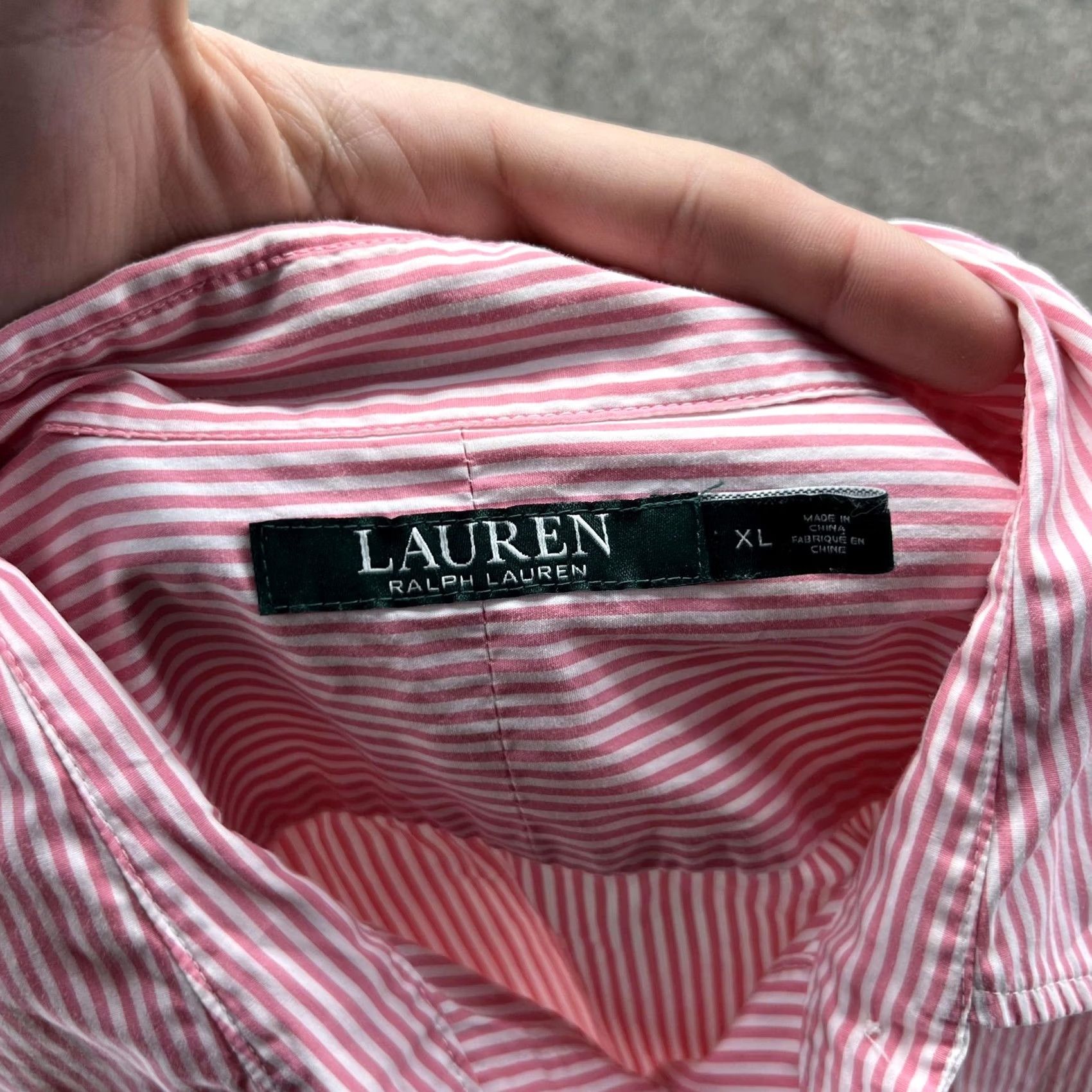 Ralph Lauren Lauren Ralph Lauren Shirt Womens XL Pink Stripe Button Front Long Sleeve Top Size XL / US 12-14 / IT 48-50 - 4 Thumbnail