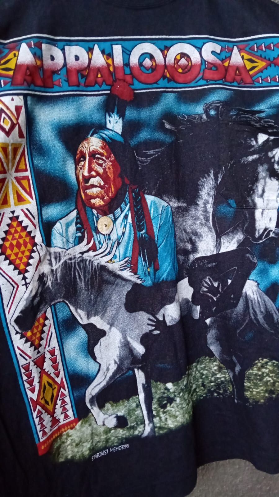 Vintage Appaloosa Aztec Stripe Native American Horses pocket tee XXL Size US XXL / EU 58 / 5 - 11 Thumbnail