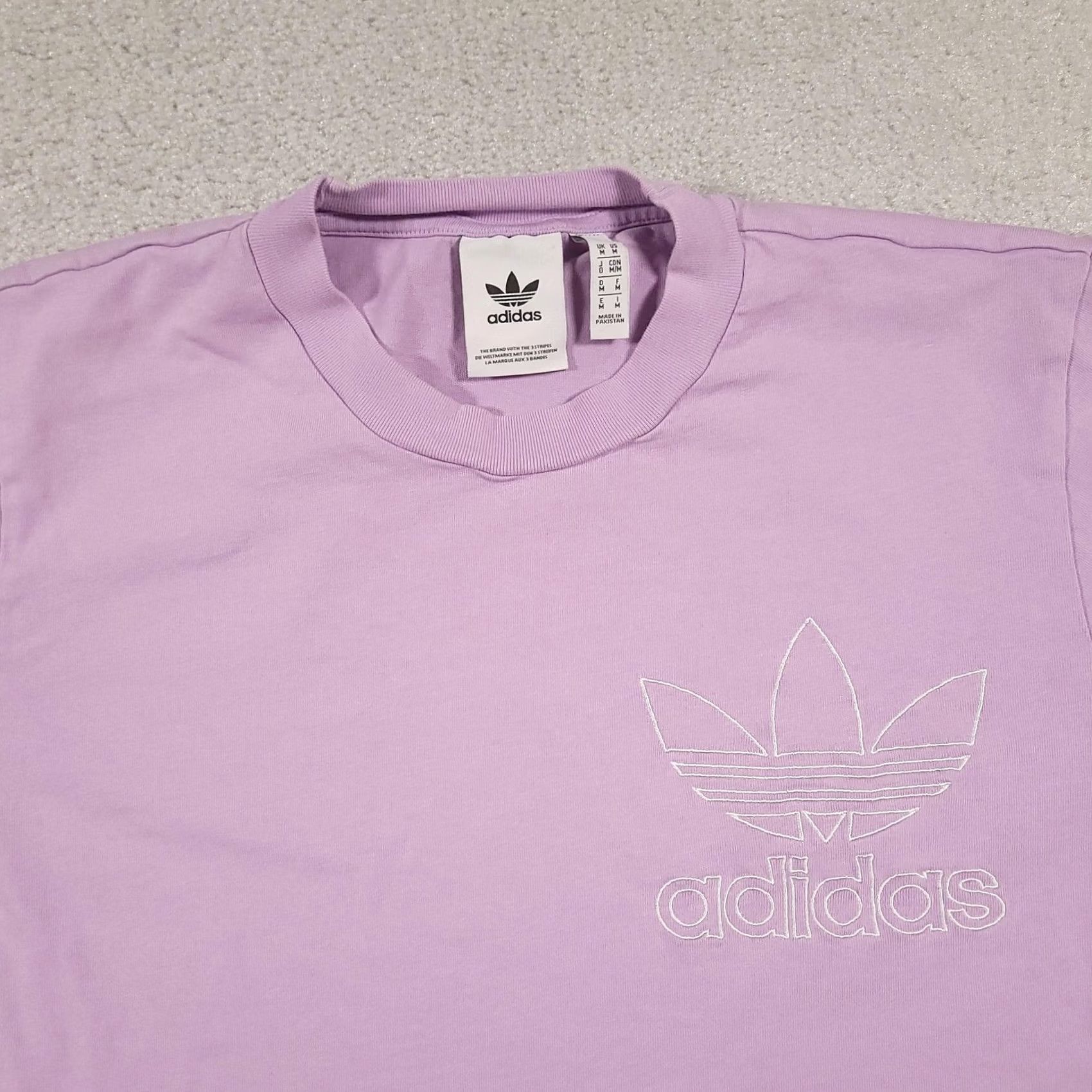 Adidas Adidas Originals Shirt Womens Medium Oversized Purple Trefoil Embroidered Logo Shirt Size M / US 6-8 / IT 42-44 - 3 Thumbnail