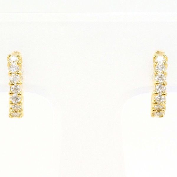 Luxuness 18K Yellow Gold Earrings Diamond Jewelry Crocodile Skin Earrings, Women's