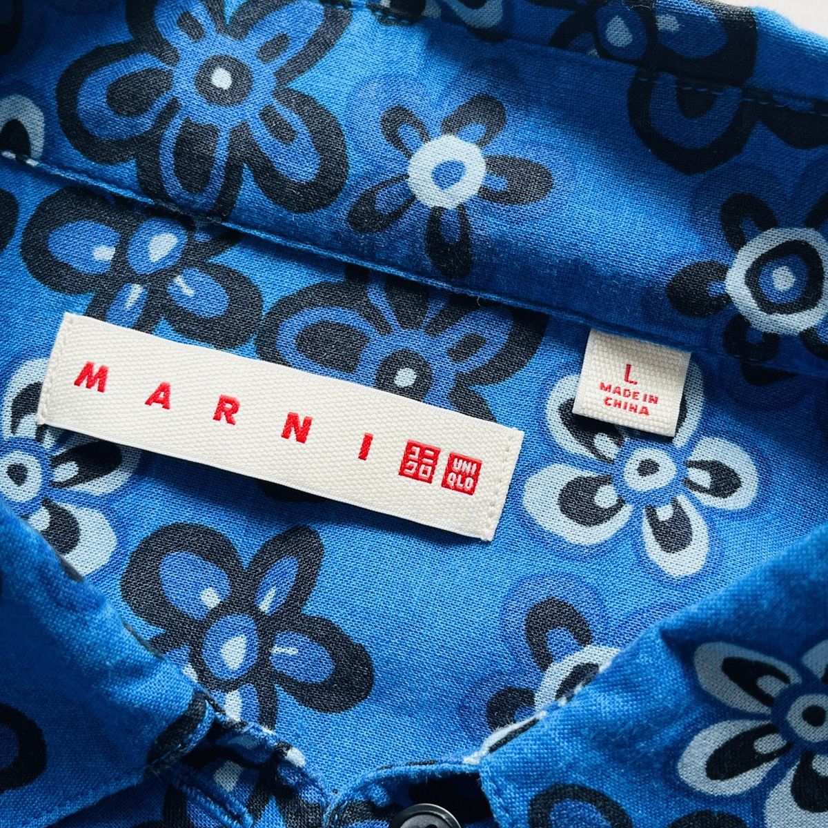 Marni MARNI X Uniqlo Japan Blue Flowers Shirts Buttons Up Size L Size US L / EU 52-54 / 3 - 17 Thumbnail