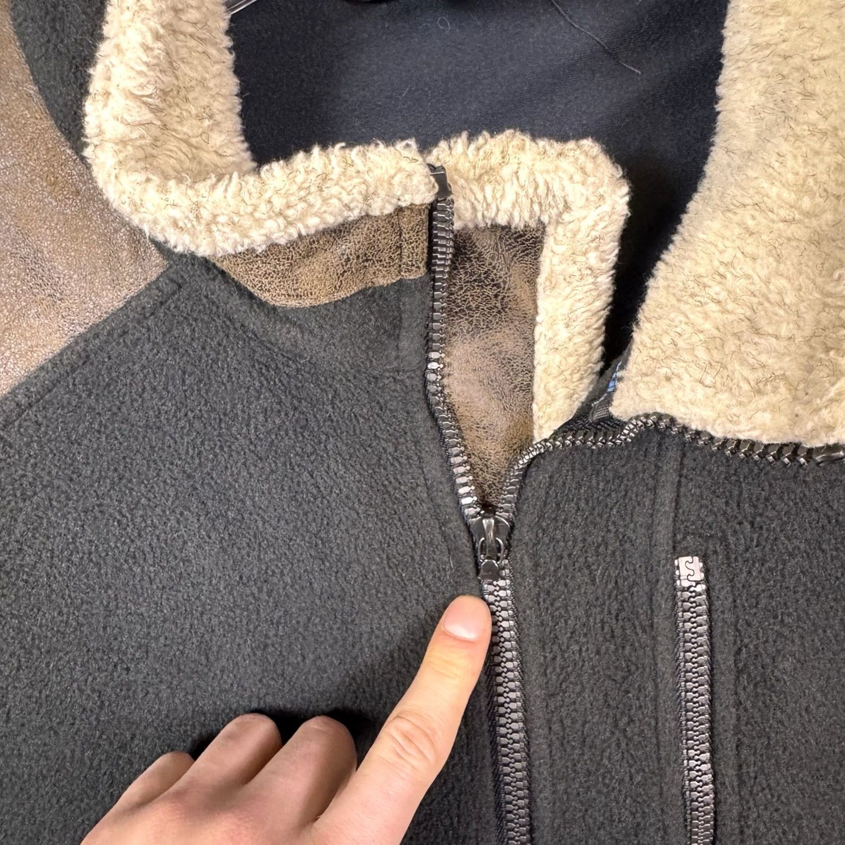Vintage KUHL Alpenwurx Jacket Mens XL Full Zip Fleece Suede Sherpa Tech Hike Gorpcore Size US XL / EU 56 / 4 - 4 Thumbnail