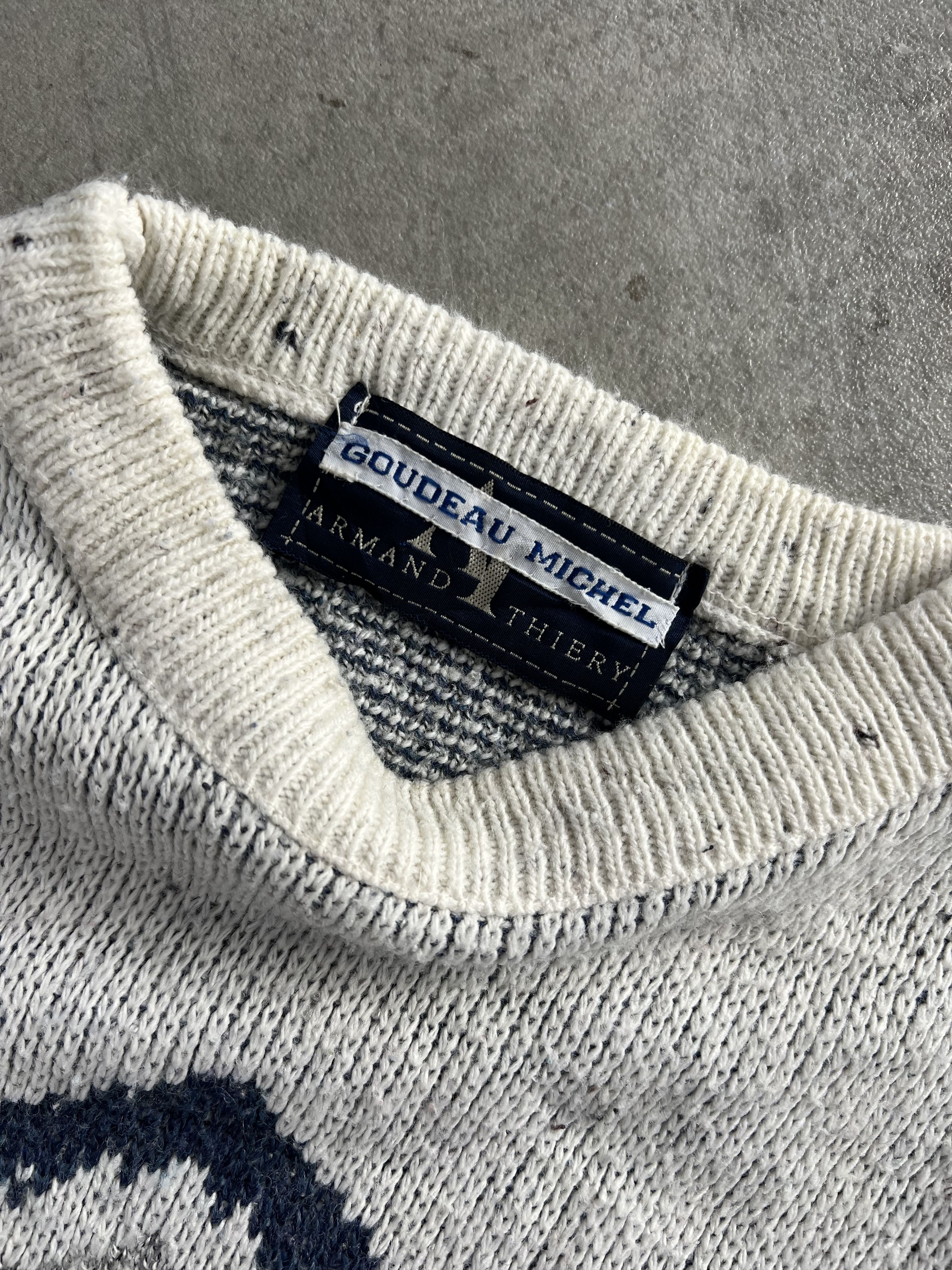 Vintage Armand Thiery Pattern Knit White Made In France Small Size US S / EU 44-46 / 1 - 3 Thumbnail