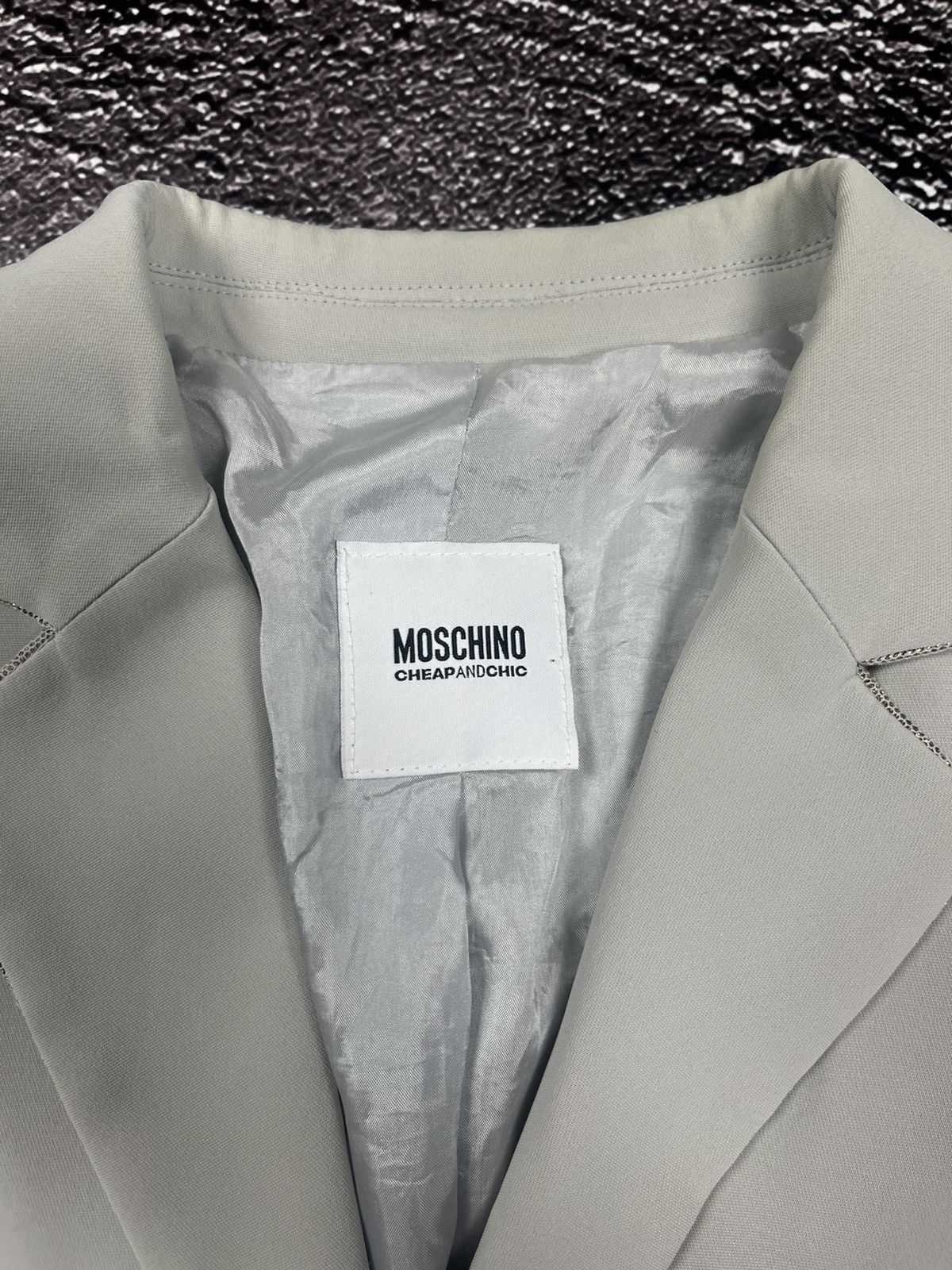 Moschino Vintage Moschino Cheap And Chic Single Breasted Grey Blazer Size XL / US 12-14 / IT 48-50 - 9 Thumbnail