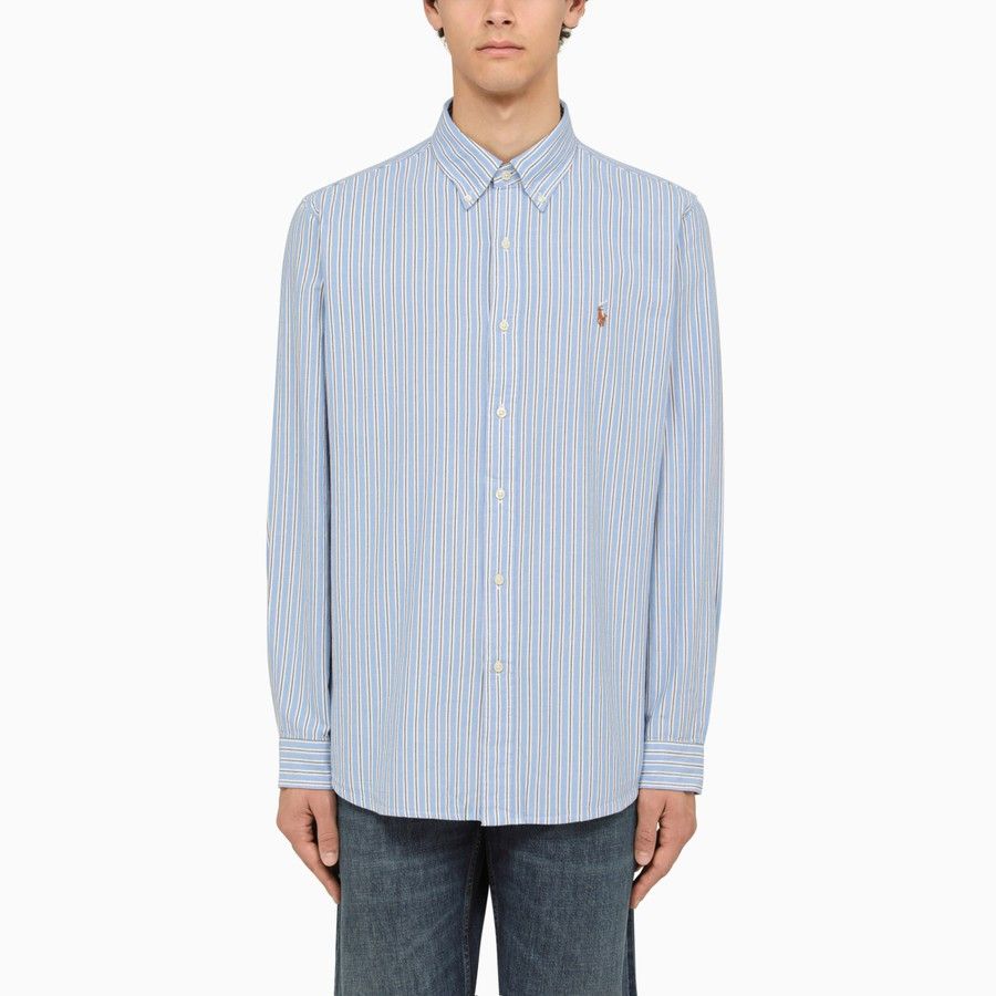 image of Polo Ralph Lauren O1D2Blof0524 Striped Shirt In Light Blue, Men's (Size Small)
